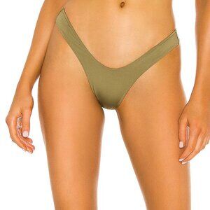 NWT Monica Hansen Beachwear Slay Babe Bikini Bottom in Safari Green Women's sz L